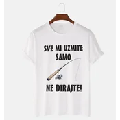 MAFIMI Muška majica Sve mi uzmite samo štap ne dirajte, Bela