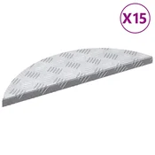 Vidaxl Stopnice Polmesec 15 szt. srebrna 60 x 18 x 2,5 cm Aluminij
