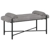 vidaXL Klubska klop z gumbi in vzglavniki Svetlo siva 110 x 40 x 46 cm