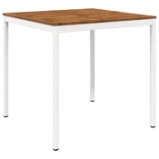 vidaXL Vrtni Bar Miza Naravna in bela 110 x 108,5 x 105 cm