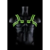 Ouch! Glow in the Dark Buckle Bulldog S/M sveti v temi moški usnjeni pas