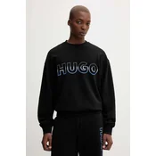 Bombažen pulover Hugo Blue moški, črna barva, 50549148