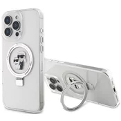 Ovitek Karl Lagerfeld Ringstand Karl and Choupette MagSafe ovitek za iPhone 16 Pro Max bel (KLHMP16XHMRSKCH)