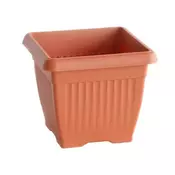 Prosperplast Kvadratni plastični cvetlični lonec 15x15 cm, višina 13 cm, rjav, 2,9 l