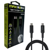 Maxmobile kabel type C - type C UDC3028 Kevlar black QC 3 A 1 m