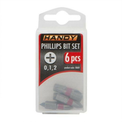 6 kosov Philips križnih bit-nastavkov PH0, PH1, PH2 dolžine 25mm