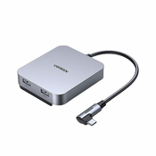 Ugreen HUB za iMac USB Type-C - 3xUSB 3.1 Gen 1 + SD Čitalnik kartic Micro SD siv CM521 60377