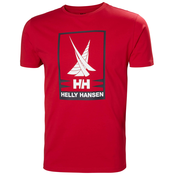Pamucna majica Helly Hansen za muškarce, boja: crvena, s tiskom