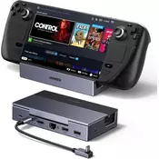 slomart UGREEN Steam Deck Dock: HDMI 4K@120Hz, USB-A & USB-C 3.0, 100W PD, 1Gbps Ethernet, za Steam Deck/ROG Ally/Legion Go