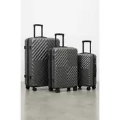 Set kofera 3u1 u tamnosivoj boji - Chevron dezen