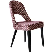 Casa Padrino luxury Art Deco dining chair red/white/black 49 x 61 x H. 89 cm - Art Deco kitchen chair with pattern - Dining room furniture - Luxury furniture - Art Deco furniture