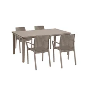 Komplet vrtnega pohištva Fubali 4+1 v barvi cappuccino