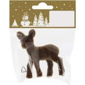 Božična figura srnice iz nakosmatene umetne mase v vrečki Rjava 5 cm x 7 cm