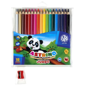 Trokutaste olovke u boji Astra Astrino - 18 boja + šiljilo, asortiman