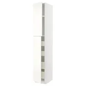 METOD/MAXIMERA Visoka omara z 2 vrati/4 predali, bela/Vallstena bela, 40x60x240 cm