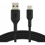 Belkin BOOST CHARGE USB-A to USB-C Cable, Braided - 1M - Black