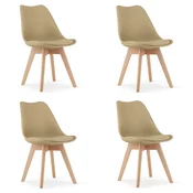 Brandless Stol MARK - temno bež/naravne noge x 4, (22056053)