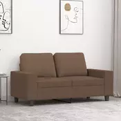 Vidaxl vidaXL Dvosed, rjav, 120 cm, oblazinjen s tkanino