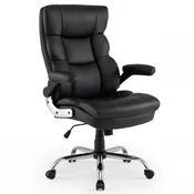 COSTWAY Ergonomski pisarniški stol z nasloni za roke, črn, (5000357917)