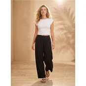 Sinsay - Wide leg pantalone sa viskozom - crno