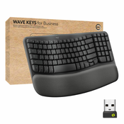 Logitech Wave Keys for Business - Tipkovnica -2.4 GHz, Bluetooth 5.1 LE - QWERTY - Intl. USA - graphite