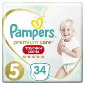 Pleničke za hlačke Pampers Premium Care Value Pack velikost 5, 34 kosov