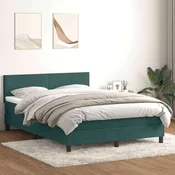 vidaXL vidaXL Box spring postelja z vzmetnico temno zelena 160x220 cm žamet, (22011438)