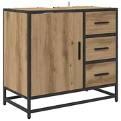 Vidaxl Kopalniška omarica Umetni hrast 65 x 33 x 60 cm Konstruiran les