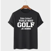 MAFIMI Majica Kako ljubav hvala bogu GOLF je dobro, Crna