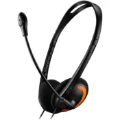 CANYON PC headset with microphone/ volume control and adjustable headband/ cable length 1.8m/ Black/Orange/ 163*128*50mm/ 0.069kg