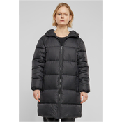 Womens long down coat black