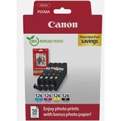CANON CLI-526 (4540B019), originalna kartuša, črna + barvna, 4x9ml, Za tiskalnik: CANON PIXMA IP4850, CANON PIXMA IP4950, CANON PIXMA IX6500 SERIES