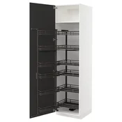 METOD Visoki element s izvlacnim fiokama, bela/Nickebo boja antracita, mat, 60x60x220 cm