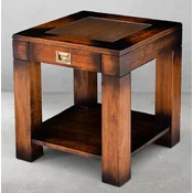 Casa Padrino luxury vintage style side table brown 50 x 50 x H. 55 cm - Square bedside table with drawer - Living room furniture - Bedroom furniture - Luxury vintage style furniture