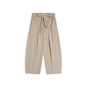 Bershka Hlače z naborki bež/ecru