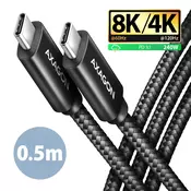 CC USB-C USB-C 4 GEN 3x2, 0.5m, Crna, BUCM4X-CM05AB, AXA