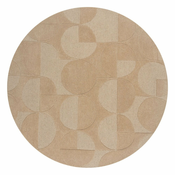 Bež vuneni okrugli tepih o 160 cm Gigi - Flair Rugs