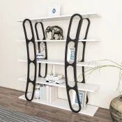 Hanah Home Polica za kucu Adar, 120x120x25 cm, Belo-Crna