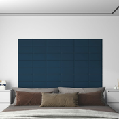 vidaXL Zidne ploče baršunaste 12 kom plave 60 x 15 cm 1,08 m2