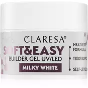 Claresa Soft&Easy Builder Gel osnovni gel za nohte odtenek Milky White 12 g