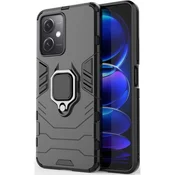 GS Komplet etuijev za Xiaomi Redmi Note 12 5G/POCO X5 5G, oklepno stojalo z obročem, črno + steklo