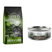 Wild Freedom suha mačja hrana 6,5 kg + WF Instinctive mokra mačja hrana 6 x 70 g po posebni ceni! - Adult Green Lands z jagnjetino - recept brez žit 6,5 kg + Instinctive Hidden Woods - divja svinja 6 x 70 g
