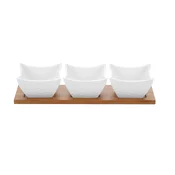 FG HAUS Cinije set 3/1 BR2408 bambus, Bele
