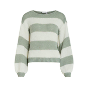 VILA Pulover VIChoca  pastelno zelena / bela