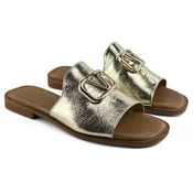 Mona Shoes Ženske papuce, Kožne, Zlatne boje