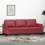 vidaXL Kavč trosed vinsko rdeč 180 cm umetno usnje