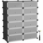 Stojalo za čevlje, organizator za shranjevanje, črna | SONGMICS