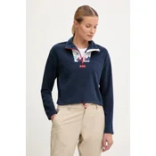Dukserica od flisa Helly Hansen DAYBREAKER boja: tamno plava, s aplikacijom, 49561