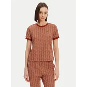 Lacoste Majica TF3244 Oranžna Slim Fit