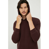 Pamučni pulover Sisley za muškarce, boja: bordo,